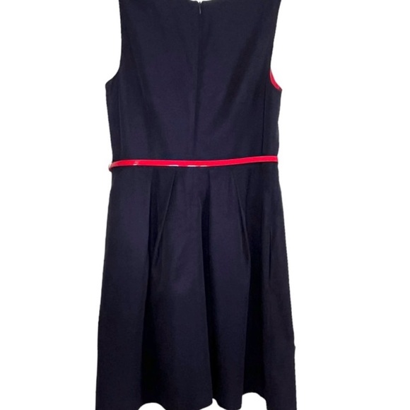 Tommy Hilfiger Sleeveless Navy Blue & Red Belted Dress Fit & Flare Dress Size 10 - Picture 3 of 12